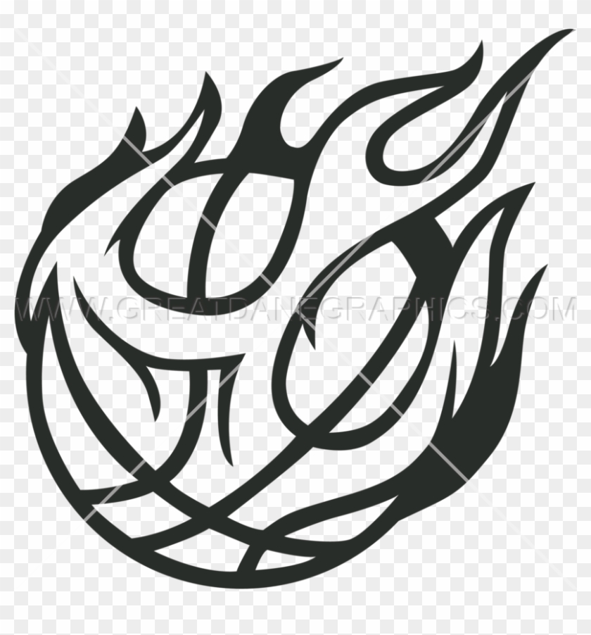 Basketball On Fire Drawing Clipart Basketball Drawing - Basketball On Fire Drawing #1400727
