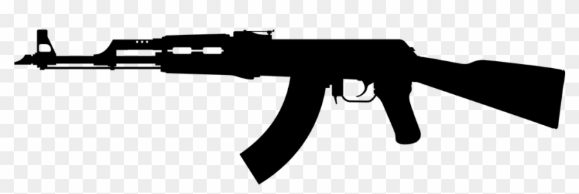 Guns Silhouette Cliparts - Ak 47 Silhouette #1400808