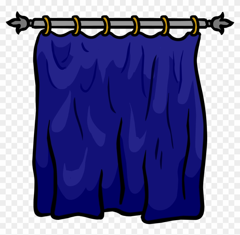 Curtain Clipart Blue Curtain - Blue Curtain Club Penguin #1400893