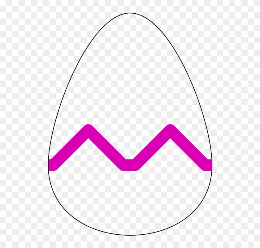 Easter Eggs Clipart Zig Zag - Contorno De Un Huevo #1400905