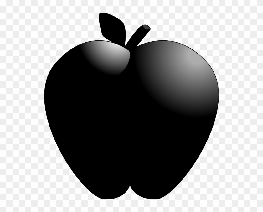 Black Apple Clip Art At Clker - Cartoon Apple #1400956