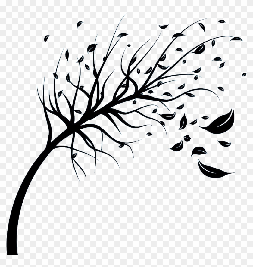 Wind Stock Photography Royalty-free Tree Clip Art - Leaves Blowing In The Wind Drawing #1400973