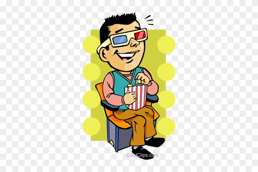 Watching People Cliparts - Cartoon Man Watching Movie - Free Transparent  PNG Clipart Images Download