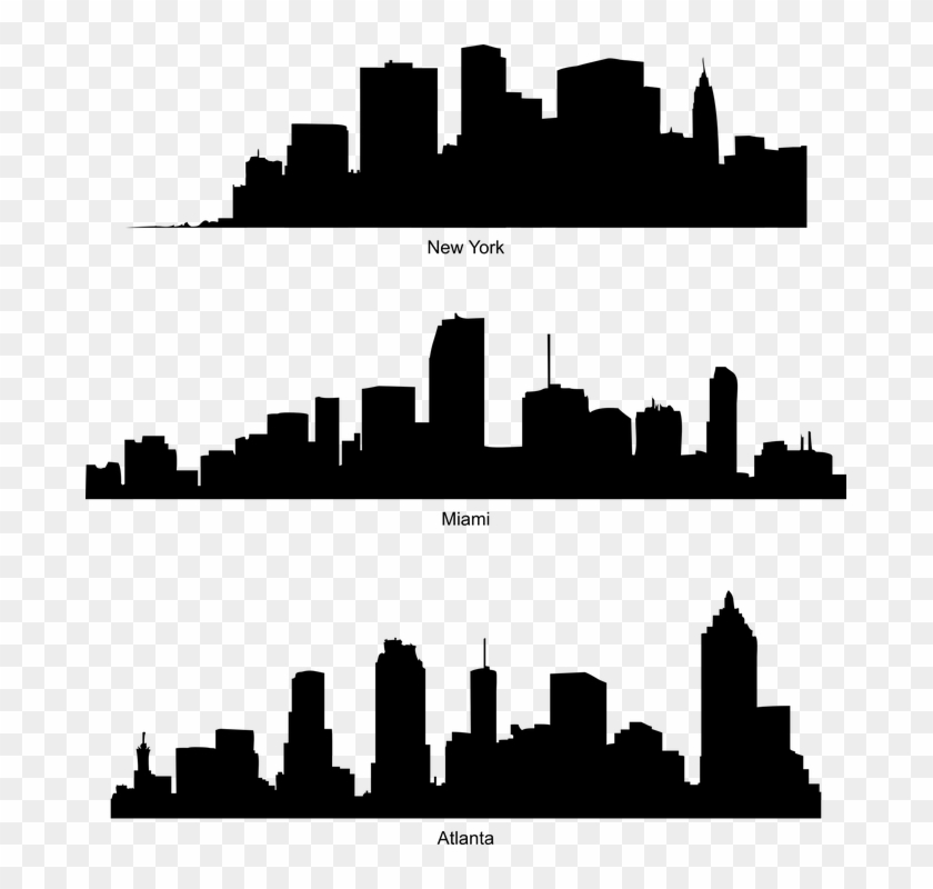 Graphic Library Download Atlanta Skyline Vector Image - Downtown Atlanta Skyline Silhouette #1401281