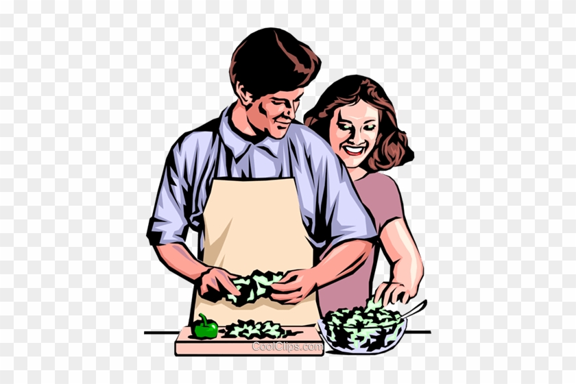 Woman Clipart Dinner - Man And Woman Cooking Clipart #1401409
