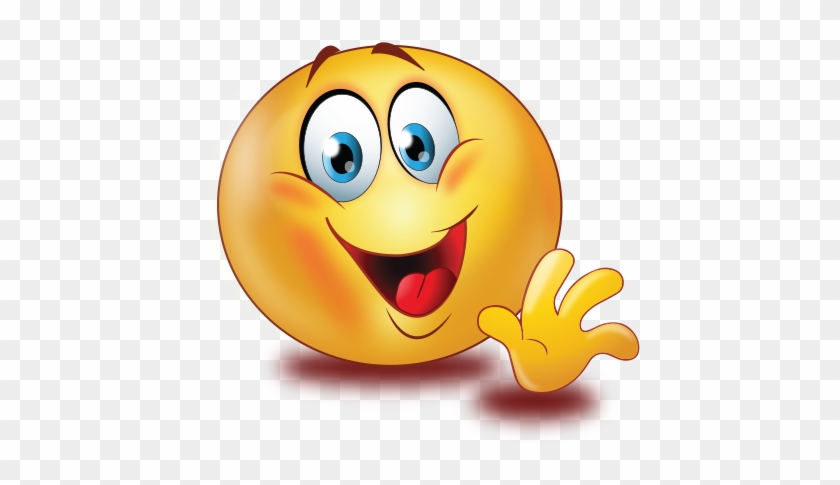Clip Free Download Greet Hand Emoji - Smile And Wave Emoji #1401580