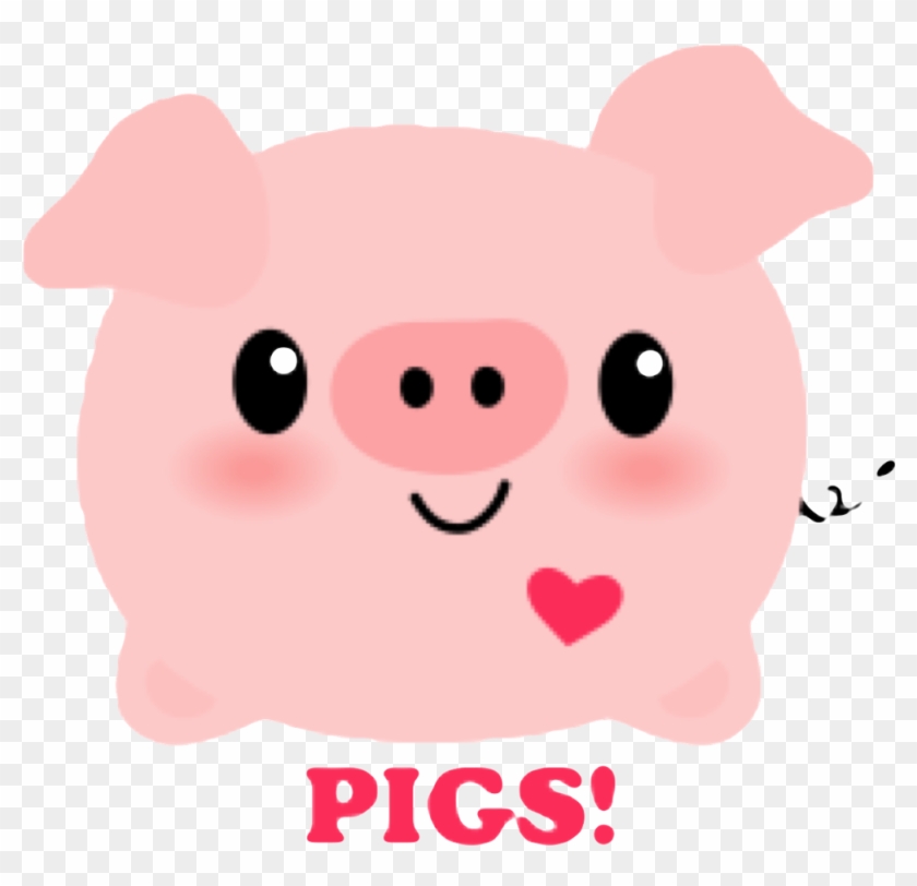 Pig Pink Cute Kawaii Heart Mud Dirty Pork Oink Animal - Love Pigs #1401611