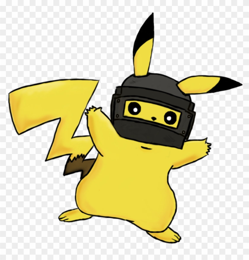 Pikachu With A Level 3 Pubg Helmet - Pubg Lvl 3 Helmet Drawing #1401745