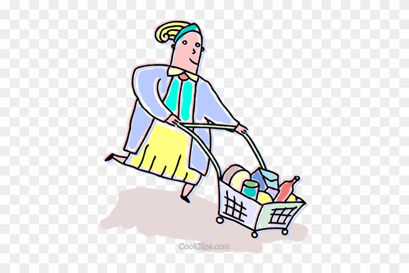 Woman Grocery Shopping Royalty Free Vector Clip Art - Illustration #1402191