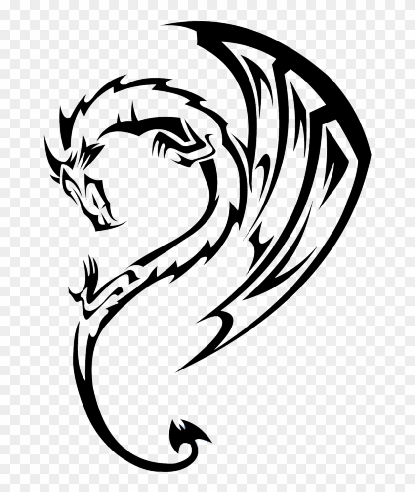 Dragon Tattoos Png Transparent Images Png All Simple - Tribal Dragon #1402204