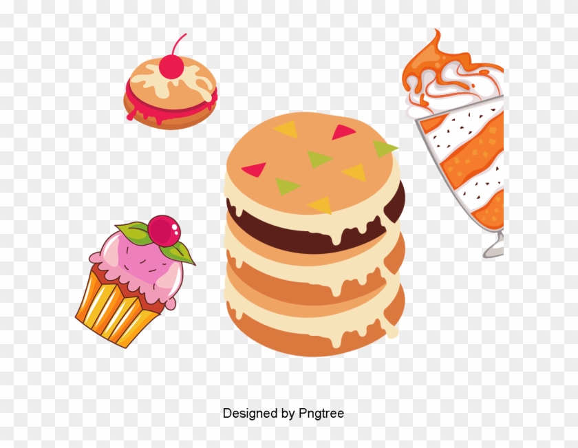 Cartoon Hand-painted Dessert Food, Dessert, Gourmet, - Portable Network Graphics #1402325