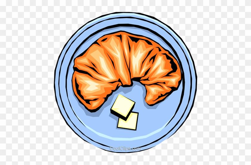 Croissant With Butter Royalty Free Vector Clip Art - Croissant Clip Art #1402371