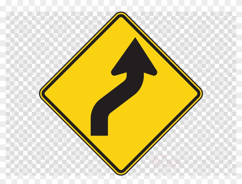 Curve Warning Signs Clipart Warning Sign Traffic Sign - Clip Art #1402652