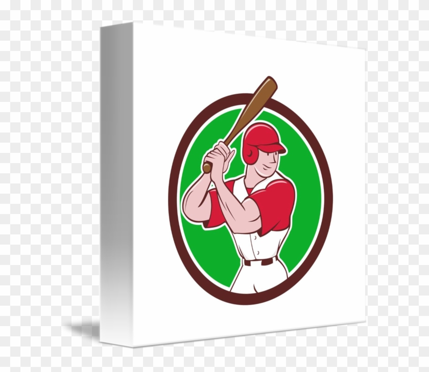 Baseball Player Batting Stance Circle Cartoon By Aloysius - Big Jerk Custom Products Ltd Cute Dog Cat Pet Id Tag #1402696