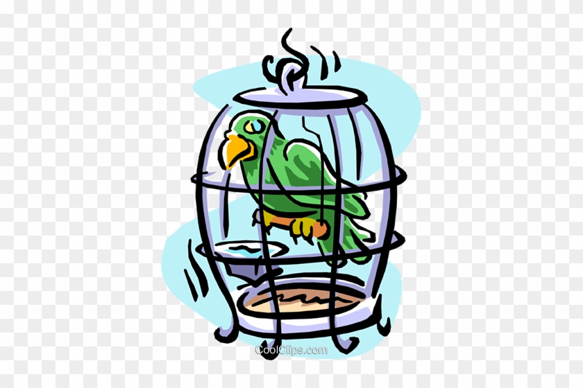 Bird In A Cage Royalty Free Vector Clip Art Illustration - Bird In A Cage Royalty Free Vector Clip Art Illustration #1403076
