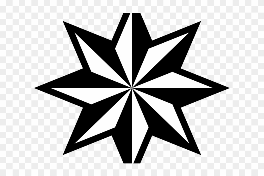 Clip Black And White Library Black Stars Clipart - Star 8 Points #1403108