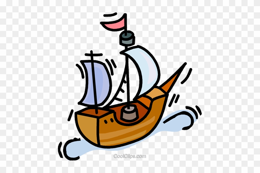 Tall Ship Royalty Free Vector Clip Art Illustration - Ship Gif Clip Art #1403223