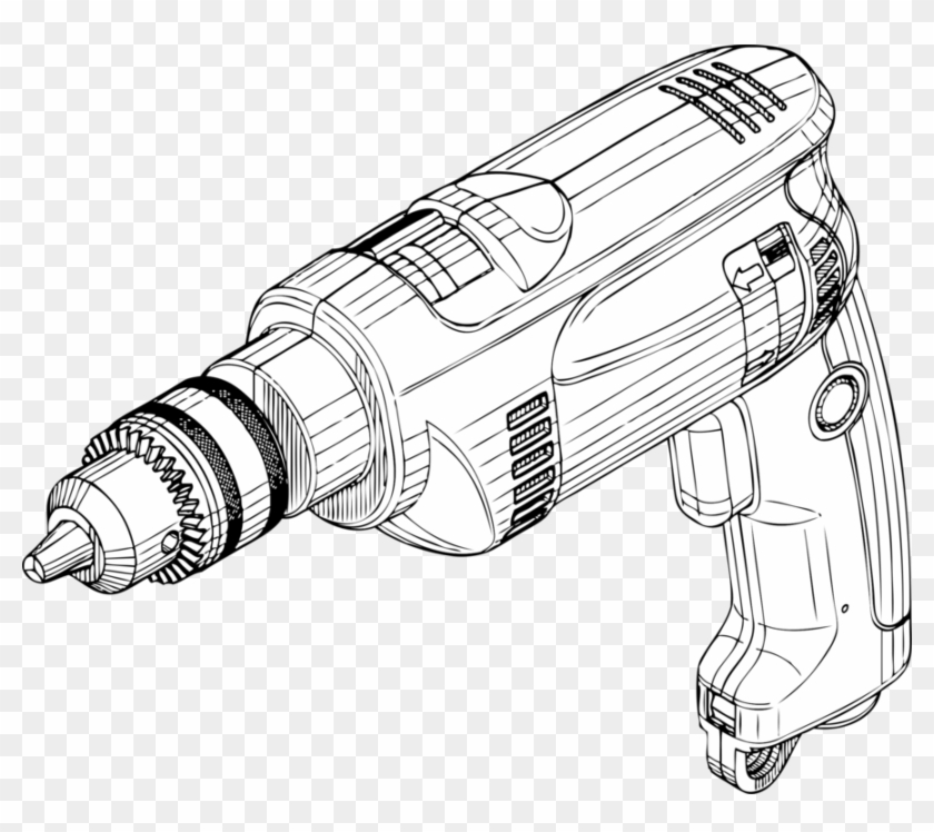 Augers Tool Electric Motor Electricity Hammer Drill - Hand Drilling Machine Sketch #1403243