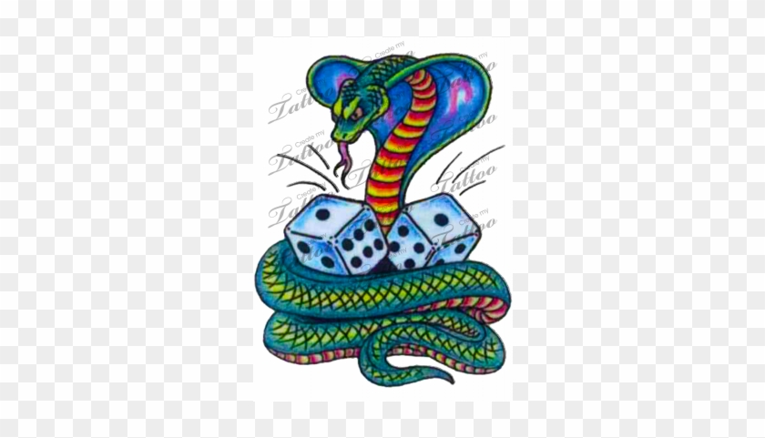 Marketplace Tattoo Cobra And Dice - Serpent #1403264