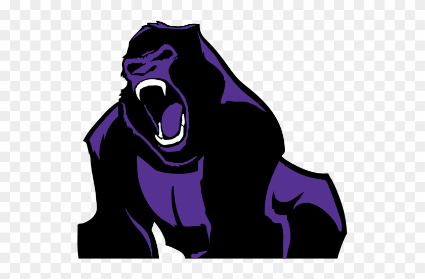 Graphic Black And White Stock Ape Clipart Mountain - Purple Cartoon Gorilla #1403532