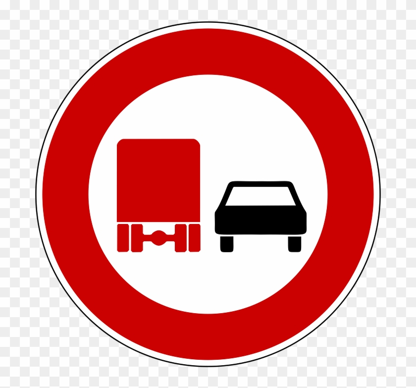 Trucks May Not Pass Street Signs, Weights, Signs - No Overtaking For Lorries #1403593