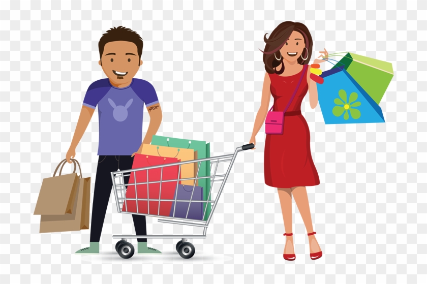 Clipart Friends Shopping - Shopping Transparent #1403805