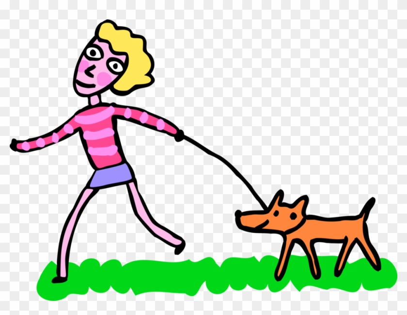 Vector Illustration Of Adolescent Girl Walking Family - Vector Illustration Of Adolescent Girl Walking Family #1403826