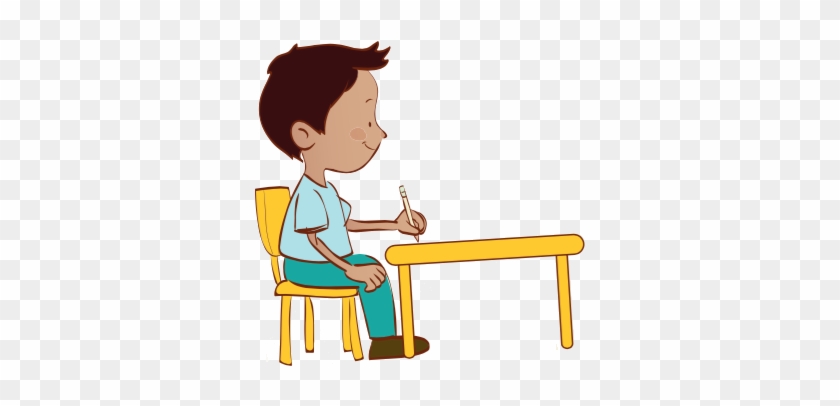 Niño Sentado En Escritorio - Niño Sentado En Escritorio #1403916