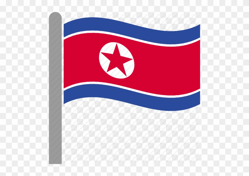North Korean Flag With Pole Png Clipart North Korea - North Korean Flag With Pole Png #1403926