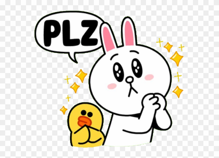 "plz" Korean Phrases, Korean Words, Korean Friends, - Please Line Sticker #1403952