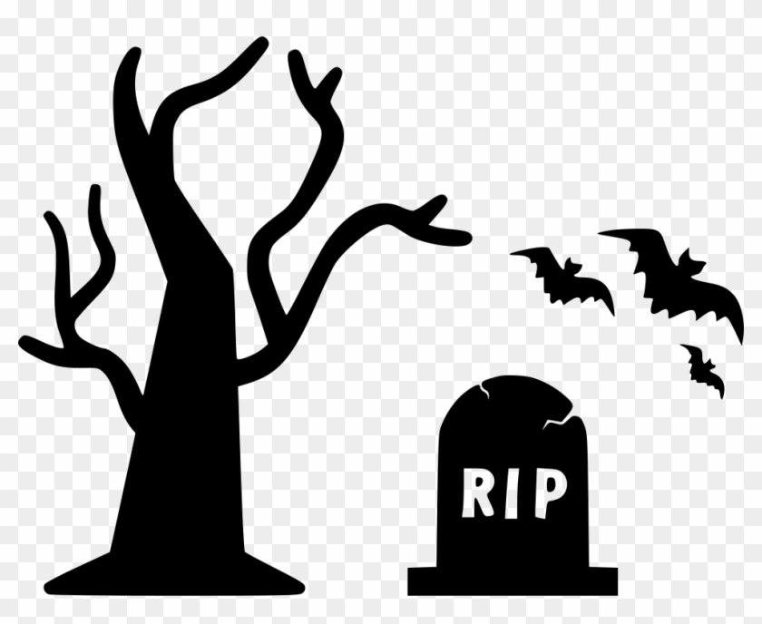 Tree Hanging Halloween Rip Grave Spider Night Comments - Halloween Tree Icon #1404215
