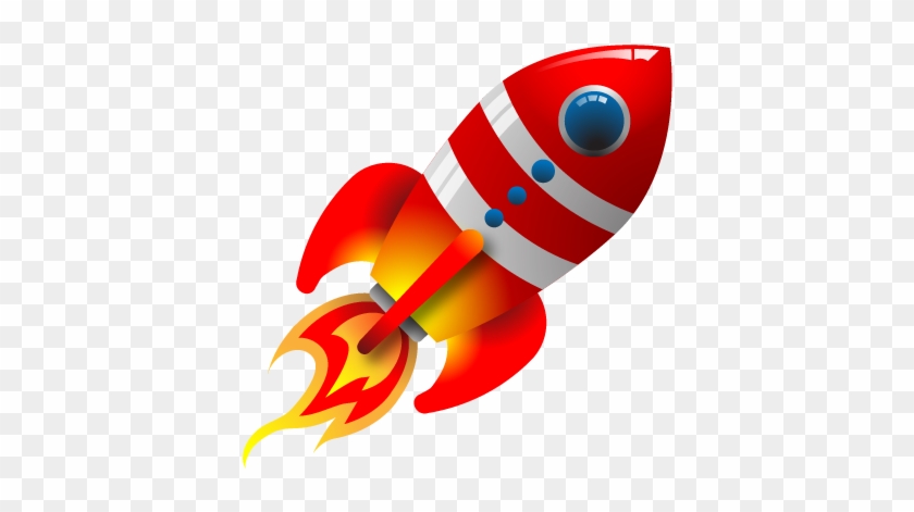 Lets Rocket Your Business - Red Rocket Ship Vector #1404287