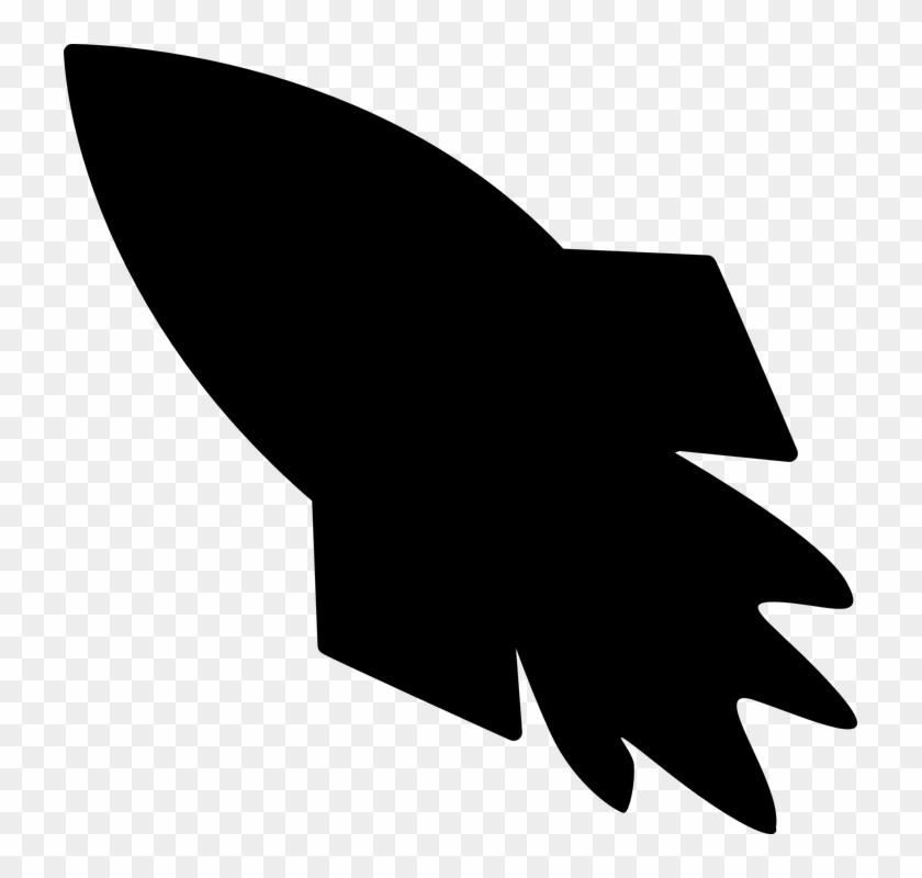 Rocket Clipart Silhouette - Silhouette Spaceship #1404309
