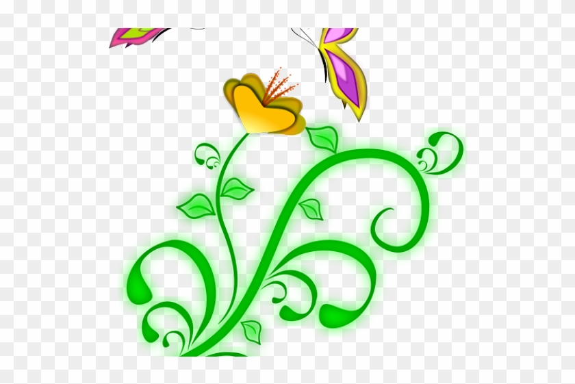 Vines Clipart Flowering Vine - Borboletas Png #1404438