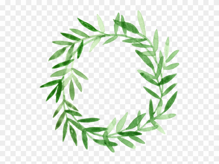 Round Green Leaf Laurel Circle Greenery Frame - Greenery Border Circle #1404475