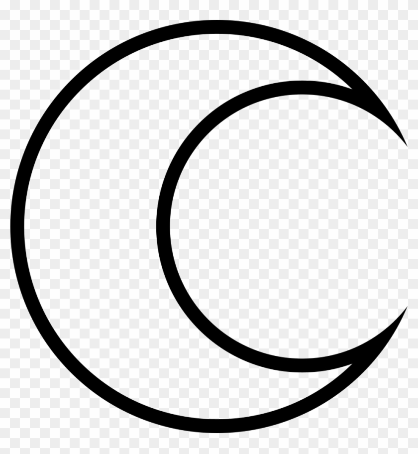 Moon Outline Png - Crescent Moon Outline #1404608