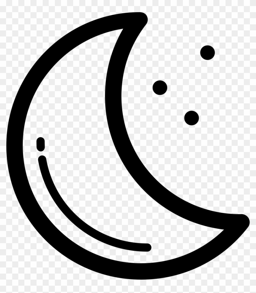 Crescent Svg Icon Free - Contorno De Una Luna #1404609