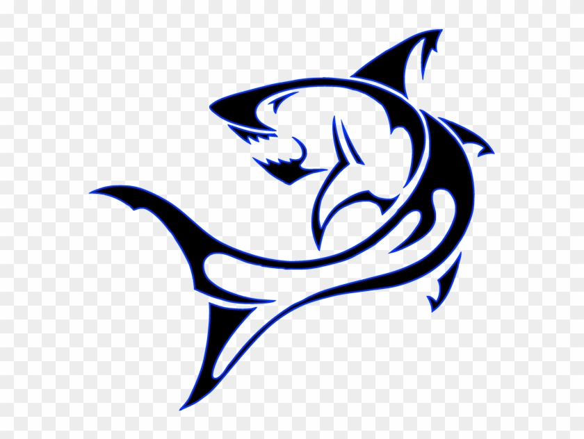 Tattoos Designs High Quality Photos And Flash - Blue Tribal Shark Tattoo #1404688