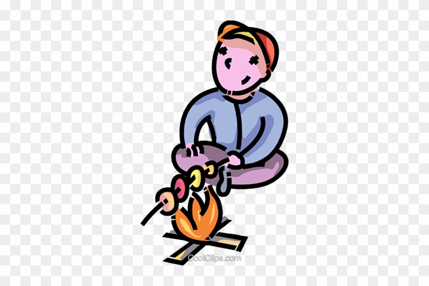 Boy Roasting Marshmallows Royalty Free Vector Clip - Boy Roasting Marshmallows Royalty Free Vector Clip #1404724