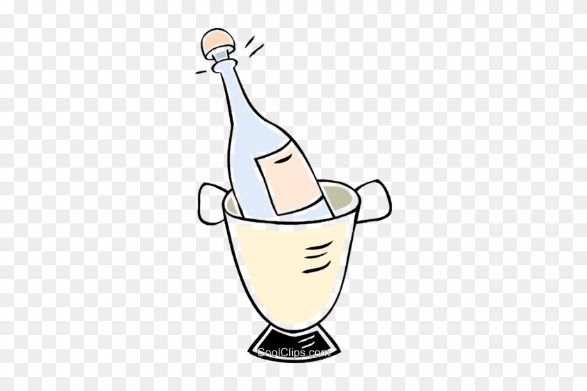 Champagne Bottle Royalty Free Vector Clip Art Illustration - Champagne Bottle Royalty Free Vector Clip Art Illustration #1404809