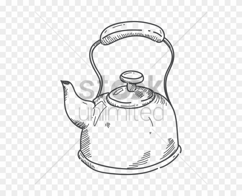 Tea Kettle Sketch Clipart Kettle Teapot - Drawing Picture Of Kettle #1404876