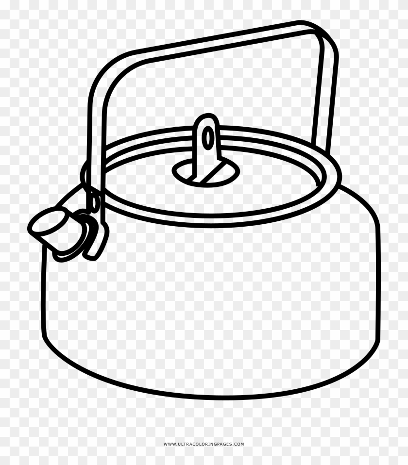 Kettle Clipart Colouring Page - Cookware And Bakeware #1404919