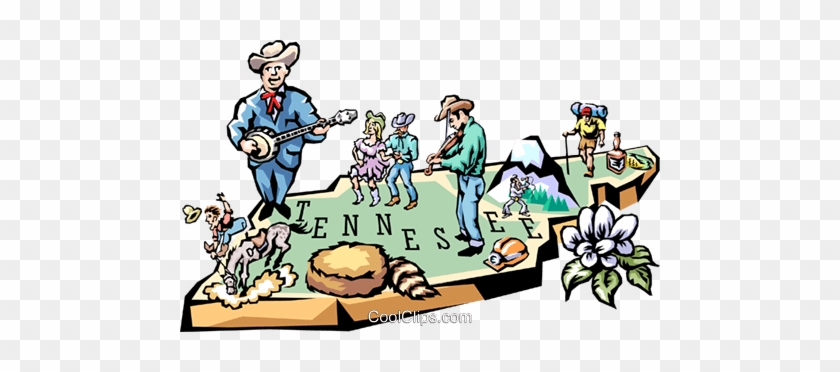 Tennessee Vignette Map Royalty Free Vector Clip Art - Cartoon #1404967