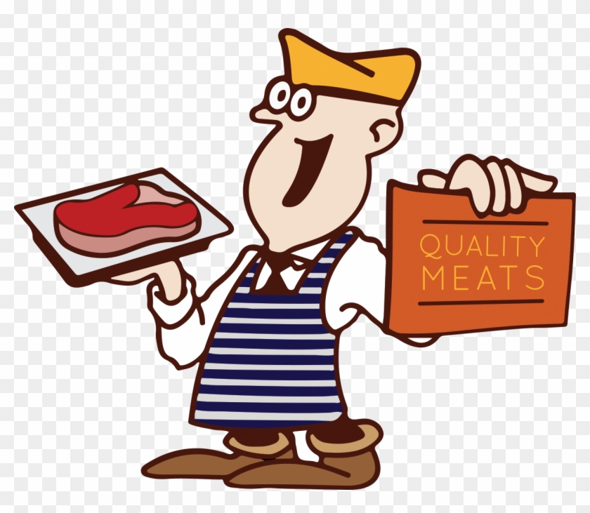 Vector Freeuse Library Butchers Shop Clipart - Butcher Cartoon Png #1405186