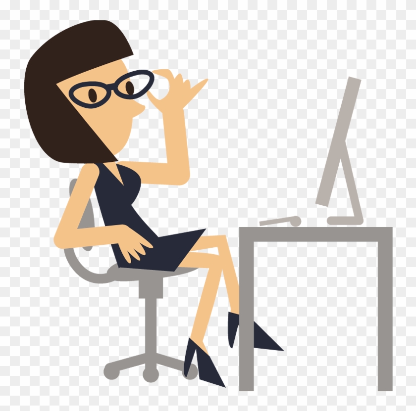 Portfolio Designshop A Young Woman Sitting At - Job Clipart Girl #1405249
