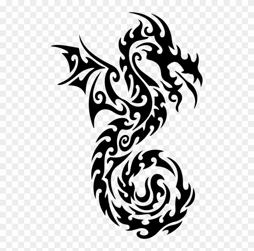 Free Tattoo Chinese Dragon Japanese Dragon Drawing - Dragon Basic Drawing Tribal #1405355