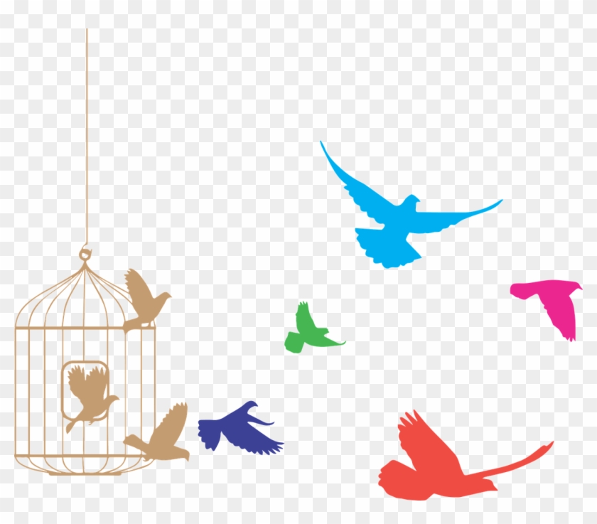 Clipart Bird Silhouette 14 Picture Of Clipart Picture - Birds Out Of A Cage #1405376