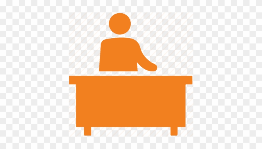 Front Desk Icon - Receptionist Line Art #1405815