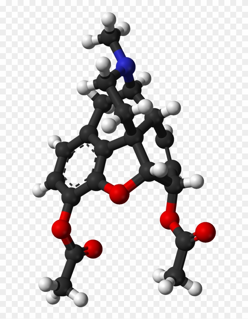 Heroin From Xtal Vertical 3d Balls - Heroin Molecule 3d Model #1405884