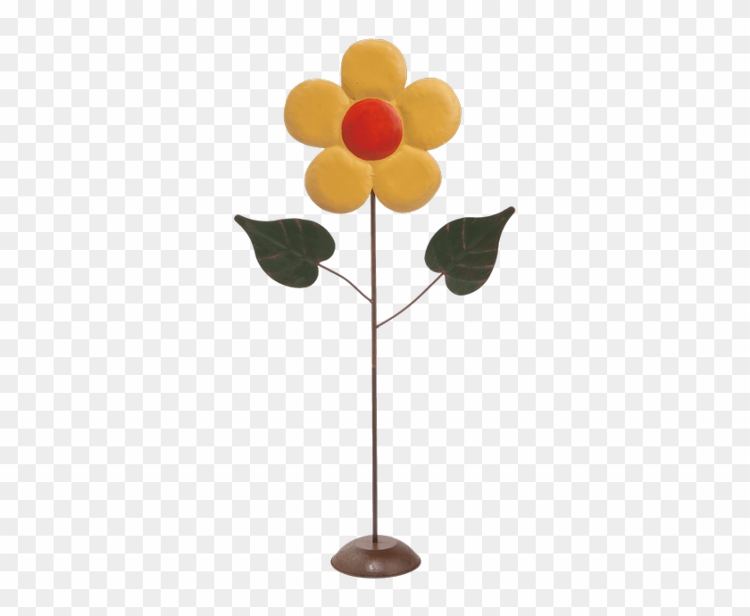 Metal Flower W/ Pedestal, Yellow - Artificial Flower #1405964